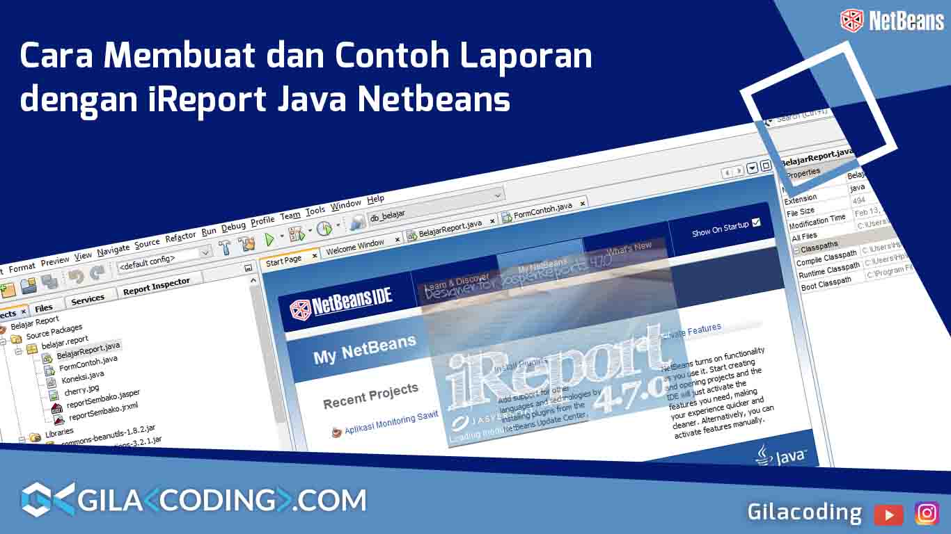Cara Membuat dan Contoh Sederhana Laporan dengan iReport Java Netbeans -  Gilacoding